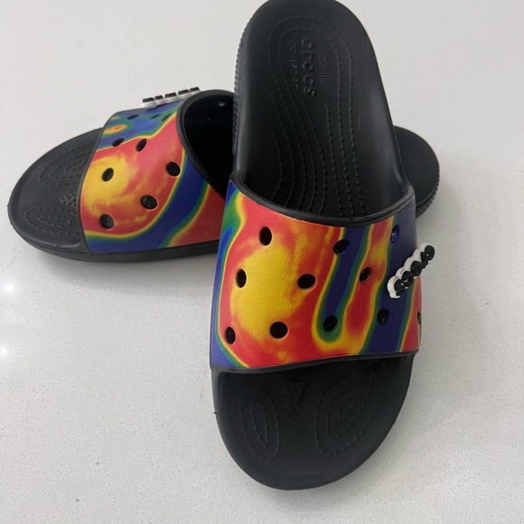 Adult Crocs Tie Dyed Slide Sandals Unisex Men’s 9 Womens‎ 11 - Picture 1 of 5